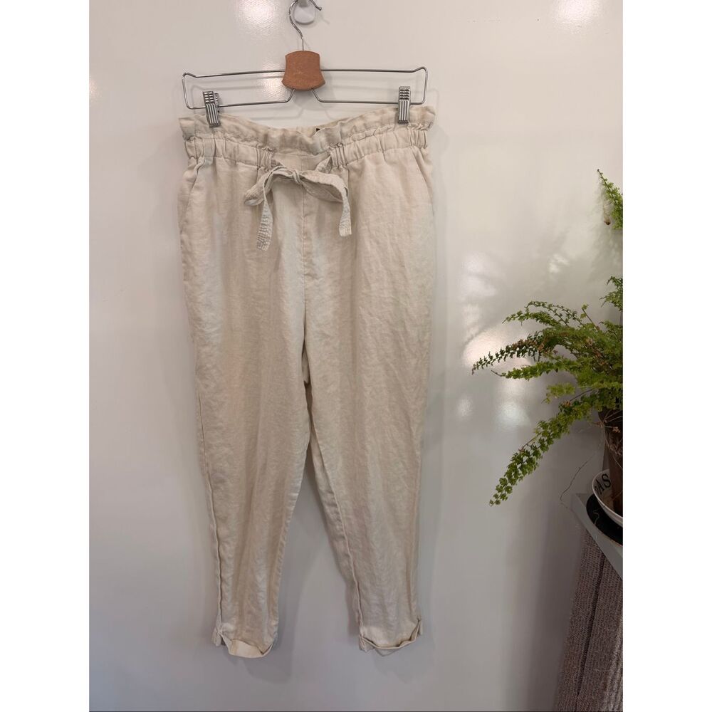 DKNY Donna Karan Linen Paperbag‎ Pants Medium
